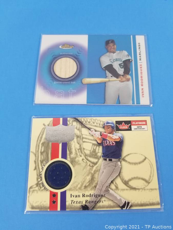 Ivan Rodriguez Pudge Game Used Jersey & Bat Cards Auctions