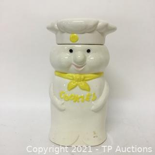 Pillsbury Doughboy Cookie Jar Canister with Yellow Scarf 10