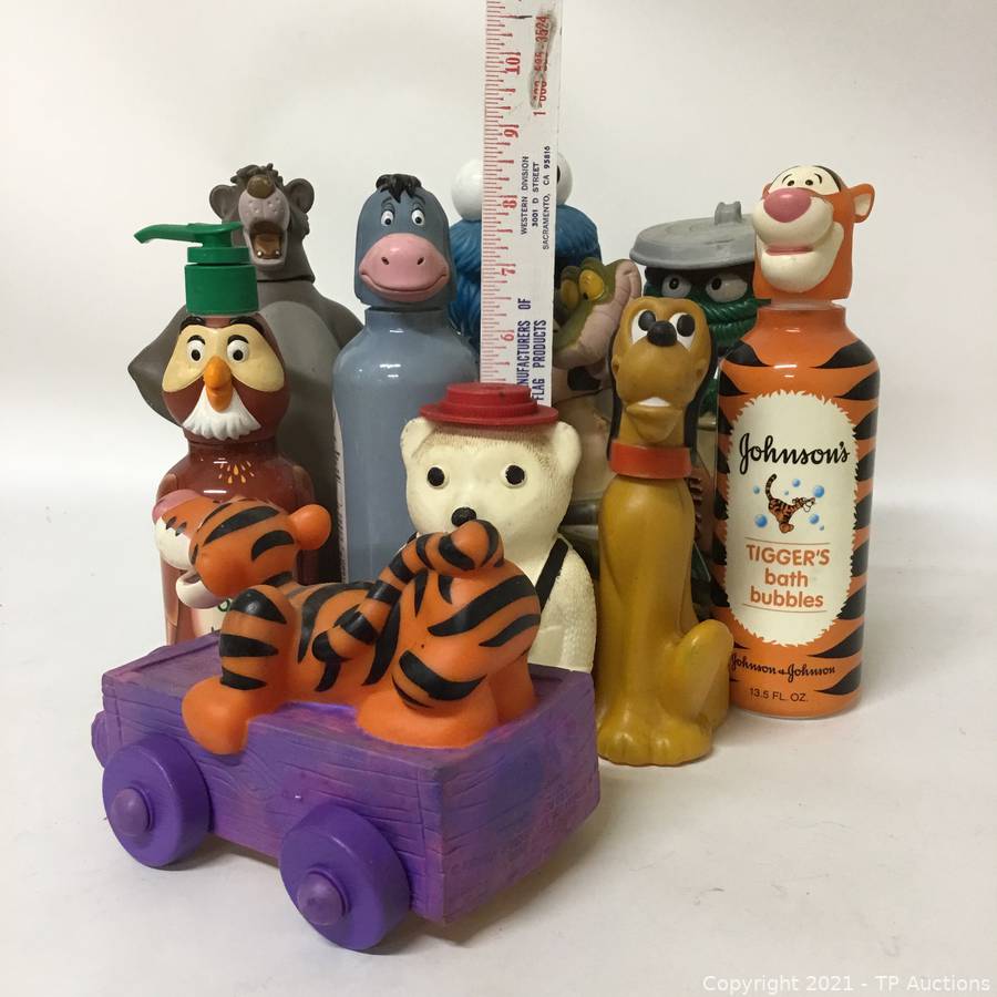 Bubble Bath Containers, Avon Pluto No Tear Shampoo Bottle, Johnson's  Tiggers Bath Bubbles and Owl's Super Hand Soap, Eeyore, Jungle Book, Cookie  Monster and Oscar Sesame Street, Squeezeit Corp, Vintage Disney Auctions