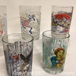 10 25th Anniversary Disney Drinking Glasses - general for sale