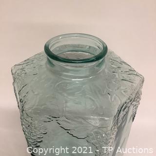 RARE Italian Green Glass Drink Dispenser W/ 5 Gallon Capacity 