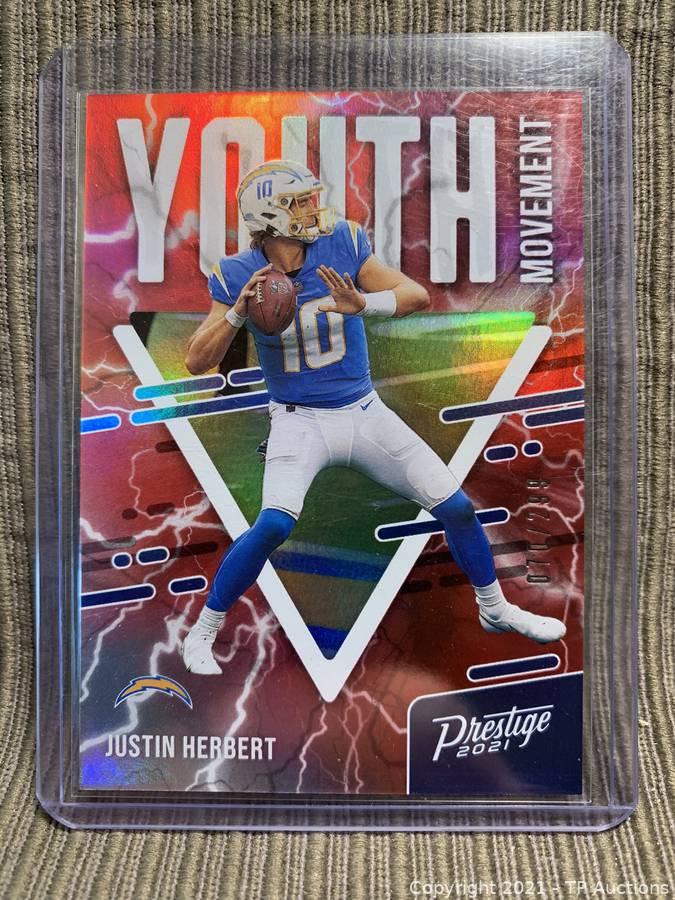 2021 Prestige Chargers Justin Herbert Youth Movement Insert /299