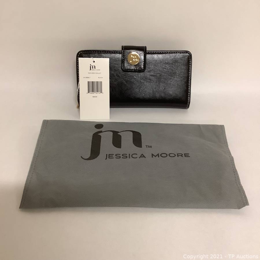 Jessica Moore Black Textured Wallet JM-388BLT, New Auctions